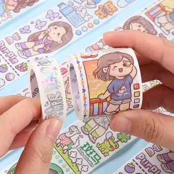 Alideco Маскировочная васи милая маленькая моти с отклеивающимся клеем стильная маскировочная лента 1 шт. лента, лента, девушка, дизайн, зеленый, наклейка, лента, сделай сам,