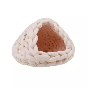 Alien Pet Pet Cat Knitted Dog Dome Knitting Suitable for All For Both Cats and Thick Core Knitting Pet Supplies Bed, House, Stylish, Bed, Shape, бежевый