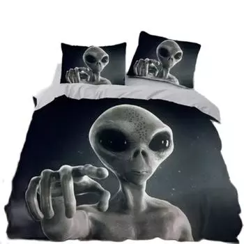 Aliens Children Duvet Cover Set UK Single Double Queen US Twin Full King Size Bed Set US Queen 228x228cm