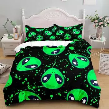 Aliens Children Duvet Cover Set UK Single Double Queen US Twin Full King Size Bed Set 230x230cm