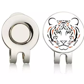 Alignment Professional Магнитный зажим для колпачка Держатель маркера для мяча для гольфа Маркер для мяча для гольфа Tiger Golf Hat Clip белый