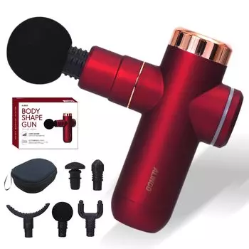 ALINCO Body USB Comes with 5 6 Levels of Strength Red Gun, Cordless, Rechargeable, Attachments, Small, Powerful, Adjustment,