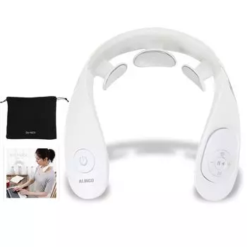 ALINCO Ele Neck беспроводной USB перезаряжаемый EMS уход за шеей оснащен функцией нагрева 10-минутный таймер автоматического выключения голосовые подсказки небольшой легкий пульт дистанционного управления белый