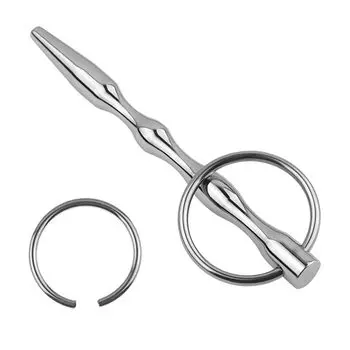 Alip Уретральная пробка Уретральный буж Уретральный расширитель Уретральная мастурбация Уретральная пробка для пениса для начинающих Металлическая пробка для члена с фиксирующим кольцом для взрослых