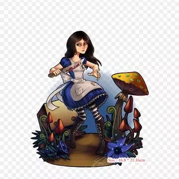 Алиса Алиса Безумие Возвращает Приключения Алисы в чудесе Утюг на теплопередаче Печать Виниловые нашивки Наклейка для одежды DIY Аппликации Моющиеся нашивки