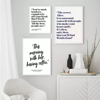 Алиса в Стране Чудес Цитаты Художественная гравюра Картина маслом Плакаты и гравюра Настенные художественные фотографии 21cm30cm NoFrame