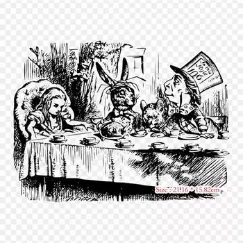 Алиса в стране чудес, винтажные Приключения Алисы в чудесах, термопереносная печать, виниловые нашивки, наклейки для одежды, аппликации «сделай сам», моющиеся нашивки