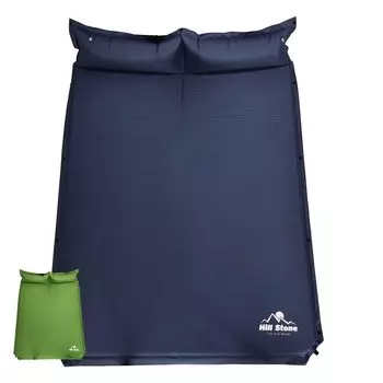 Алиса в стране разных товаров Кемпинговый коврик Двусторонний, двойной размер, самонадувающийся (Синий и зеленый)