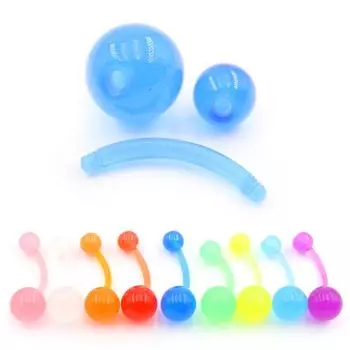 Alisouy 1 шт 14 г конфетного цвета светящиеся прозрачные акриловые сексуальные кольца для пупка пирсинг для девушек и женщин украшения для тела