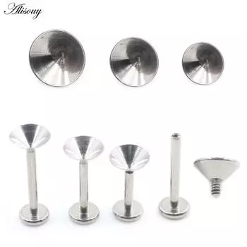 Alisouy 1PC G23 титановая воронка с резьбой для уха, козелка, спиральная планка, лабрет, губное кольцо, хрящ, серьга-гвоздик, пирсинг, украшения для тела 1.2x6x3mm