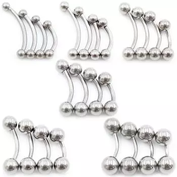 Alisouy 1PC G23 титановое кольцо для носа изогнутая бровь штанга ухо козелок серьга спираль пирсинг дайс украшения для тела 1.2x6mm