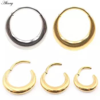 Alisouy 1PC G23 титановое круглое лунное кольцо для губ в носу Daith Ear Hoop Captive Tragus Cartilage Helix серьги пирсинг ювелирные изделия #1 1.2x8mm серебряный