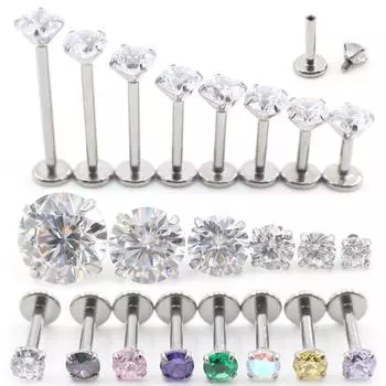 Alisouy 1PC G23 титановый циркон внутренняя резьба ухо козелок спираль лабрет губа кольцо хрящ серьга-гвоздик пирсинг украшения для тела #9 1.2*5*3mm