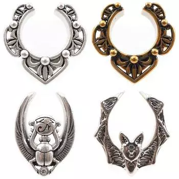 Alisouy 1PC Медь Навозный Жук Цветок Крыло Летучей Мыши Седло Ушные Туннели Затычки Расширитель Растяжитель Измерители Серьги Пирсинг Украшения Для Тела 8mm