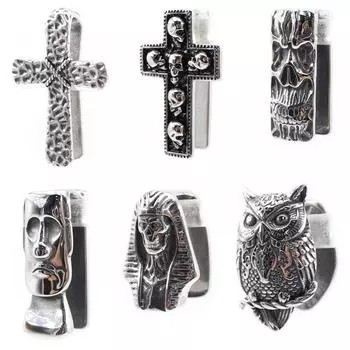 Alisouy 1PC Нержавеющая сталь Крест Череп Сова Гроб Лицо Ухо Груз Расширитель Растяжитель Пробка Калибр Серьги Пирсинг Украшения