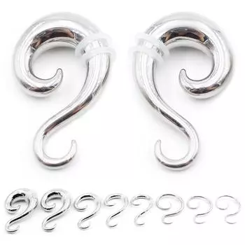 Alisouy 1PC нержавеющая сталь S-образные спиральные беруши туннели конусные хрящевые серьги калибры расширитель растяжитель пирсинг ювелирные изделия 1.6mm