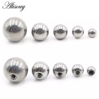 Alisouy 1PC титановая внутренняя резьба 14G/16G/20G сменная шариковая бусина для губ, бровей, языка, ушей, козелка, живота, пирсинг, ювелирные изделия #1 1.0*3mm