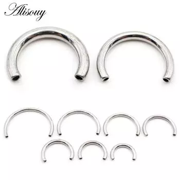 Alisouy 1PC титановая внутренняя резьба подкова C-образная сменные аксессуары кольцо для носа серьги пирсинг украшения для тела #1 1.2*6mm M0.9