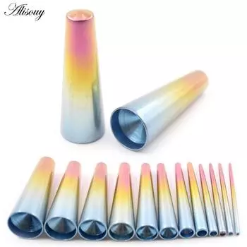 Alisouy 1PC титановый градиент фиолетовый вогнутый конус вставные штифты конусный калибр расширитель пирсинг инструмент профессиональные украшения для тела 1.6mm