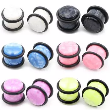 Alisouy 2 шт 1,6 мм-12 мм жемчужные УФ акриловые конусные ушные туннели заглушки расширитель плоти растяжитель калибры серьги пирсинг украшения для тела 1.6mm белый