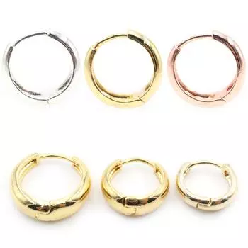 Alisouy 2 шт. Медный сплав Милые кривые полированные маленькие круглые серьги-кольца для женщин и мужчин, серьги-манжеты Brincos, навесные украшения 8mm золотой