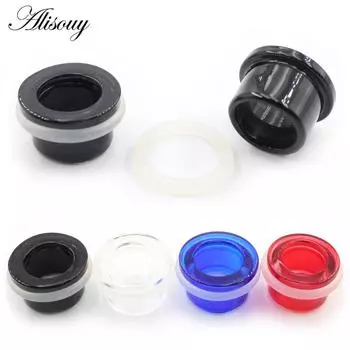 Alisouy 2 шт прозрачные акриловые полые ушные туннели пробки расширитель конусный растягиватель телесные калибры расклешенный пирсинг украшения для тела 7mm белый