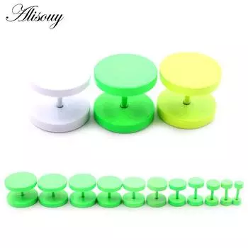 Alisouy 2 шт. 3-14 мм краска для выпечки из нержавеющей стали унисекс для мужчин и женщин серьги-гвоздики в виде штанги круглые серьги-гвоздики для пирсинга козелка ушной раковины ювелирные изделия 4mm белый