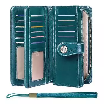 Aliwood брендовый полый женский кожаный кошелек-клатч 3 раза женские длинные кошельки на молнии кошельки с ремешком зажим для денег держатель для карт Carteras красно-коричневый