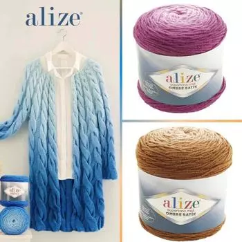 Alize Superlana Midi Ombre Batik, пряжа для ручного вязания, толстая шерстяная пряжа, 11 вариантов цвета, 510 метров (300гр)