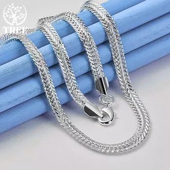 AliZero Стерлинговое серебро 925 пробы, цепочка из змеиной кости, 20 дюймов, ожерелье, свадебные модные украшения 50cm