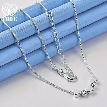 AliZero Стерлинговое Серебро 925 пробы Романтическое Сердце Змея Цепочка Ожерелье Свадебные Модные Ювелирные Изделия 45cm