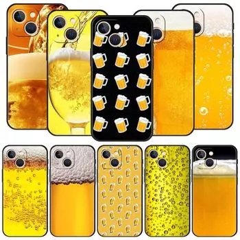 Алкогольный летний пузырь для iPhone 11 12 13 15 14 Pro Max чехол для телефона X XR XS 7 8 Plus SE 2020 роскошный черный силиконовый чехол Funda iPhone XR