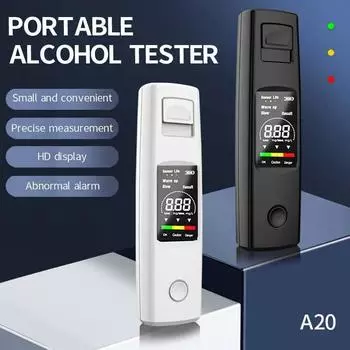 Алкотестер Портативный детектор удушья Тестер алкоголя в транспортном средстве Высокоточный измерительный прибор для транспортных средств белый