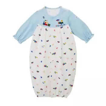 All Coverall Romper Animal Made in Japan Boys Girls Newborn Baby Preparation Baby Clothes Baby Blue [MIKI HOUSE] Two-way 40-2687-683 50-70cm синий