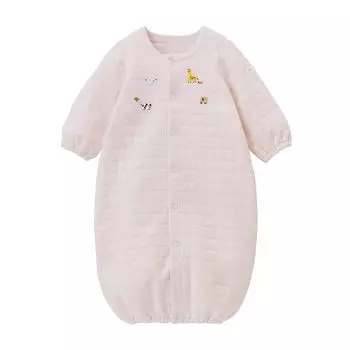 All Coverall Romper Plain Animal Made in Japan Boys Girls Newborn Baby Preparation Baby Clothes Baby Pink [MIKI HOUSE] Two-way 43-2604-498 50-60cm розовый