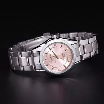 ALL-FASHION-MALL NARY Часы Водонепроницаемые наручные часы из нержавеющей стали со стразами и круглым циферблатом для свиданий