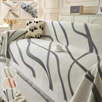 All-inclusive Sofa Cover Cloth Cover Cover Four Seasons Chenille Doublesided Full Covers Anti-cat Scratch Anti-slip Sofa Cushion 180x130