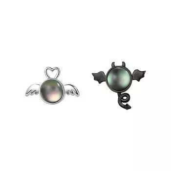 All-match Angel and Demon Niche Design Earrings for Women Gradient Earrings Earrings for Women Cold Style Gifts