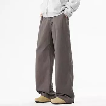 All-match Casual Pants for Men In Spring and Autumn, Slim and High, Loose, Drape, Straight Workwear, Micro-flare Trousers M
