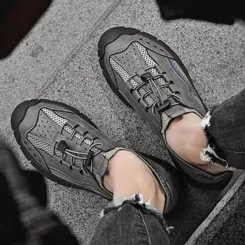 All-match Flats for Men New Hollow Out Mens Stylish Sneakers Luxury Brand Men Casual Footwear Male Comfortable Vulcanize Shoe 38 чёрный