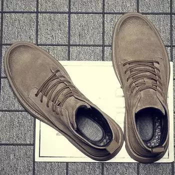 All-match Men Leather Shoes High Top Man Trainers Casual Mens Walk Footwear Warm Winter Boots Luxury Brand Vulcanized Sneakers 38