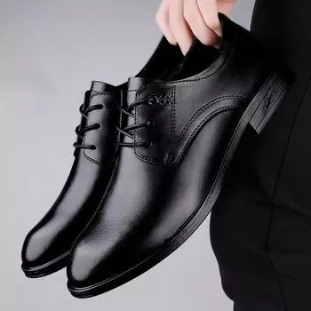 All-match Men s Lace-Up Oxfords Outdoor Footwear Male Shoes Handmade Men Casual Shoes New Arrival Male Business Dress Shoes 37 чёрный