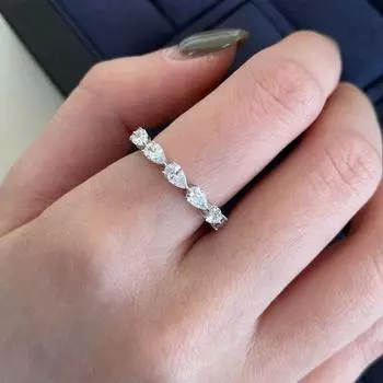 All-Match Row Ring Small Strip Ring S925 Sterling Silver High Carbon Diamond Ring Exquisite Ring Personalized Daily Wear Row Inlaid Jewelry Style 4 U.S. No. 7-Port No. 14-16-Finger 54