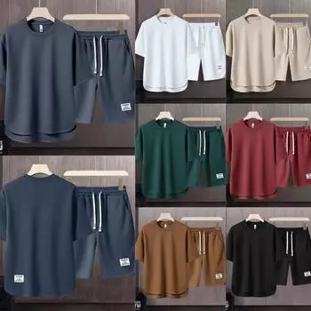 Универсальная летняя мужская футболка с короткими рукавами, молодежные шорты для улицы, спортивный костюм, мужская одежда 3XL белый