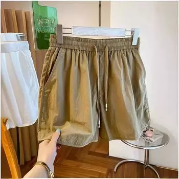 All-match Wide-leg Pants In Summer New High-waist Elastic Loose Loose Slim Small Casual Shorts for Women S