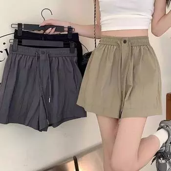 All-match Wide-leg Pants Women s Casual Shorts Summer New High-waisted Small Summer Pants Loose Straight S