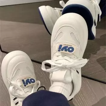 All-Matching Casual White Shoes Women s New Summer and Autumn Ins Good-looking Platform Sneaker 35 синий