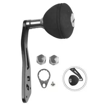 All Metal Power Single Fishing Reel Handle EVA Knob Reel DIY Replacement Part чёрный