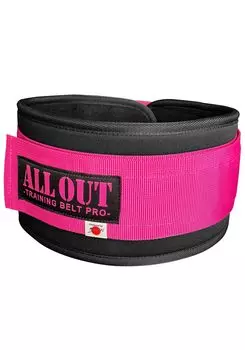 ALL OUT POWER GRIP PRO Тренировочный пояс Power Belt Пояс для поднятия тяжестей All Out Muscle Training Unisex Waist (S, Розовый) розовый