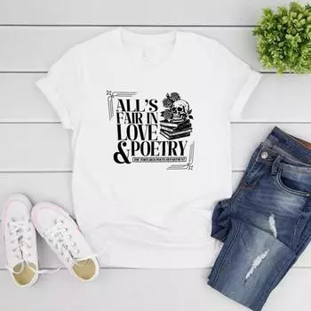 All s Fair in Love and Poetry The Tortured Poets Department, женская футболка с новым альбомом, футболка с рисунком, футболка TTPD Merch Eras Tour, топ XL бордовый